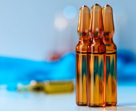 Plain ampule vials for injections close up photo